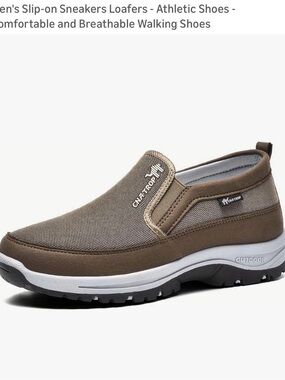 Men's Slip-On Outdoor Walking Shoes - Brown Size 9.5-10